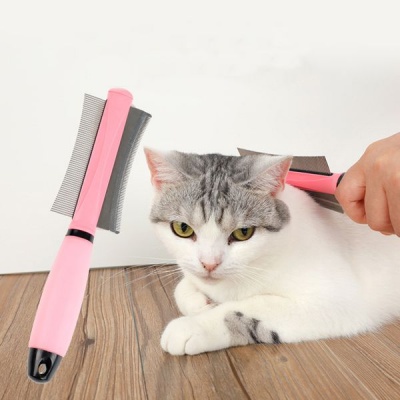 Photo of Cat & Dog Double Sided Pet Brush - Pink