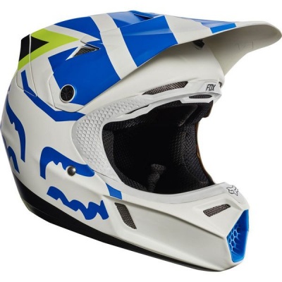 Photo of Fox Racing Fox V3 Creo White/Yellow Helmet