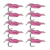 10 Piece Shrimp Lures with Hook Pink - 4cm Photo