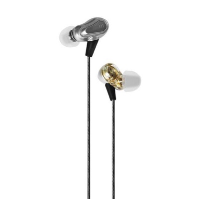 Photo of Maxell Earphones with microphone silicone earplugs Clear Sound - SILVER