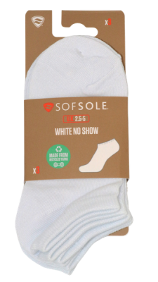 Sof Sole 3 pack No Show Socks in Recycled Yarn