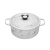 Le Creuset Marble Signature Round Casserole - 24cm - Marble White Photo