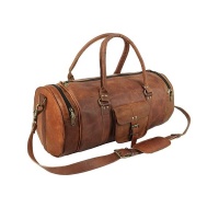 Vintage Leather Duffel Travel Bag