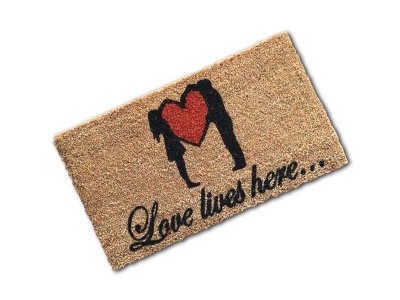 Photo of Matnifique 'Love Lives Here' Welcome Natural Coir Doormat