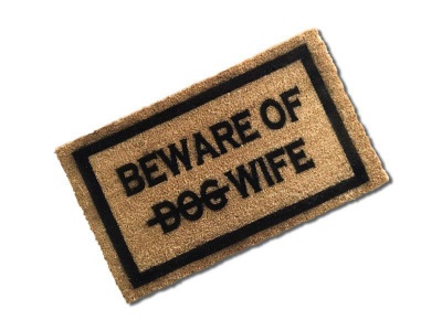 Photo of Matnifique 'Beware of Wife' Natural Coir Doormat