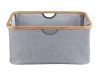WENKO - Bahari Foldable Laundry Basket - 50L - Bamboo - Grey Photo