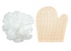 Exfoliating Bath Mitt & White Ruffle Photo