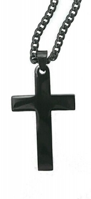 Photo of Fabulae Men's Black Steel Cross Chain James