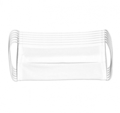 Photo of Larry's 2-Ply Polyester DWR White Mask - Pack of 5