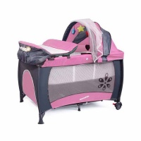 Baby Centre Travel Cot With Folding Mattress Pink