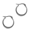 Steel My Heart 20mm Round Hinge Clip Hoop Earring Stainless Steel-SHE24 Photo