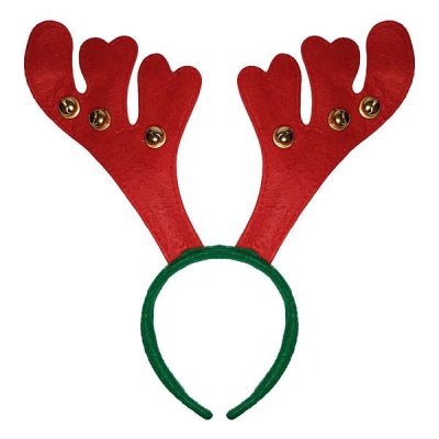 Photo of BUFFTEE Reindeer Antlers With Bell Christmas Hat - Red