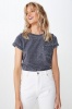 Women's Cotton On Kathleen Short Sleeve Top - Moonlight Burnout Photo