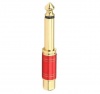 Cyberdyne 6.35mm Mono Male to RCA Female Adaptor Pro-Gold Red Photo