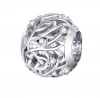 Lucid 925 Silver Charm - Zircon Olive Branch Pendant - For Charm Bracelet Photo