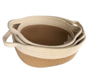 3 Piece Jute Bread FruitFood Basket Set