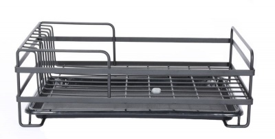 Photo of Vortic Black Dish Rack with Plastic Drip Tray