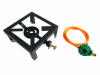 Single Gas Burner 4 Legged with Hose And Regulator Set. Photo