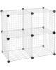 Loop Modular Grid Wire Shelves - Set of 4 Storage Cubes - White Photo