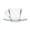 Cup & Saucer set 6 Piece Glass 190cc Basic 98402 Photo