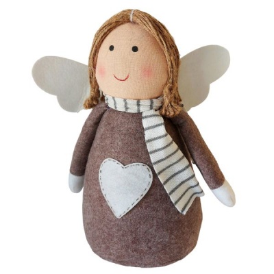 Photo of The Nordic Collection Nordic Large Brown Angel Xmas Christmas Décor Ornament or Door Stopper 30cm