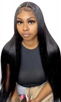 24 inches Straight Brazilian 100 Human Hair Wig with Full Frontal closure
