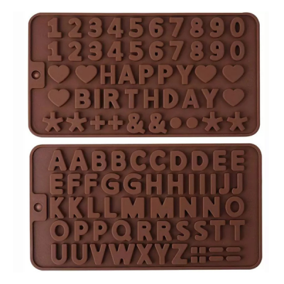 Letters Numbers and Symbols Silicone Fondant Tray Molds