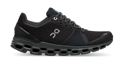 Photo of On Mens CloudStratus Road Running Shoes Black Shadow