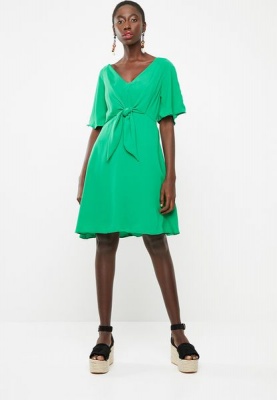 Photo of Tie Front Dress - Green