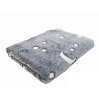 Magic Glow In The Dark Blanket Grey with Moons and Stars