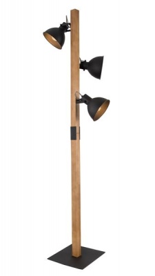 Bright Star Lighting Black Standing Lamp with Vertical Wooden Post SL413 Black