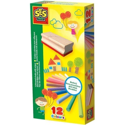 Photo of SES Creative 12 Coloured Chalk And Duster