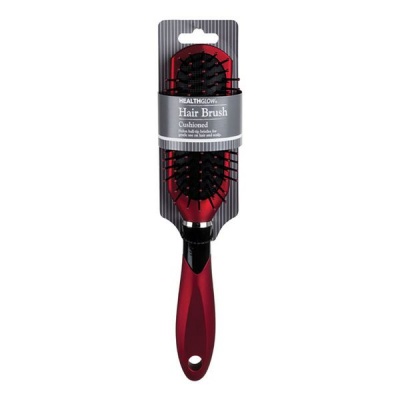 Photo of Hairbrush - Cushioned - Ball-Tip Bristles - Nylon - Red - 24cm - 10 Pack