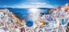 Composite Framed Canvas 77 x 150 Sunlit Greece Village Photo