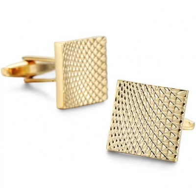 Photo of OTC Textured Wave Square Gold Formal Cufflinks