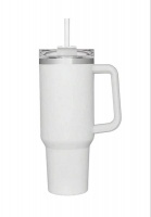 12L Stainless Steel Insulated Vacuum Cup with Lid and Straw White