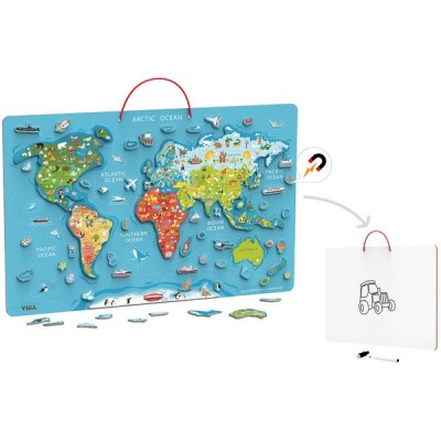Photo of Viga Magnetic World Puzzle and Dry Erase Board