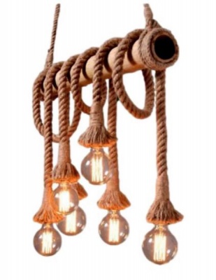 Photo of Finleys Rope Pendant Light with 6 Retro lights