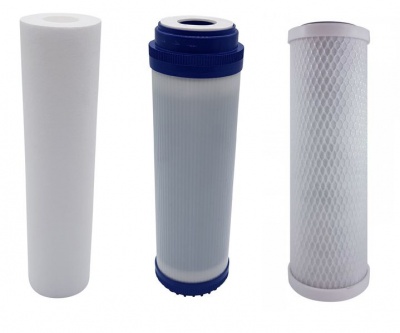 Photo of Water Time 10" Poly Prop Sediment GAC and Carbon Block Filter Cartridge Set