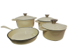 Authentic 7 piecess Cream Cast Iron Cookware Set Photo