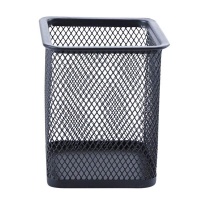 Wire Mesh Large Square Pencil Cup Black