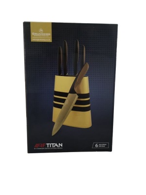 Photo of Grunwerg RF Titan 5x Titanium Coated Kitchen Knives With Knife Block
