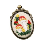 Craft Sewing Embroidery Pendant Necklace Kit DIY Mushroom