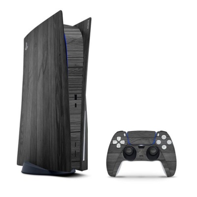 SkinNit Decal Skin For PS5 Black Wood