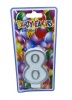 Large Birthday Candle - Number 8 - Silver Photo