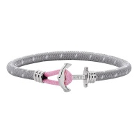 Paul Hewitt Phrep Lite Bracelet Grey White Pink Nylon Stainless Steel Clasp