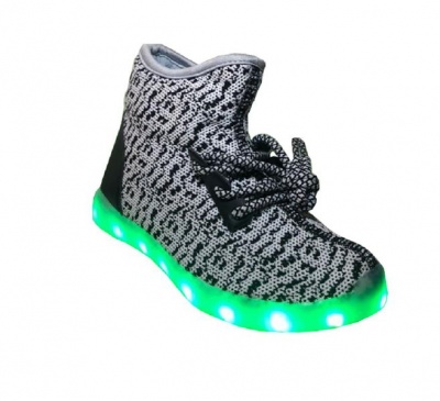 Photo of Kids Izy Style High Top LED Sneakers - White