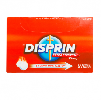 Photo of Disprin Pain Relief Tablets Extra Strength 500mg 52 sachets of 2 Tablets