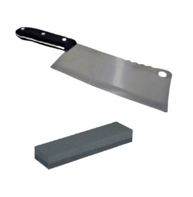 Meat Cleaver and Knife Sharpening Stone Set