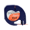 PUTY Compatible Dymo Letra TT2-DLT91203 Black on Red Plastic 12mm Tape Photo
